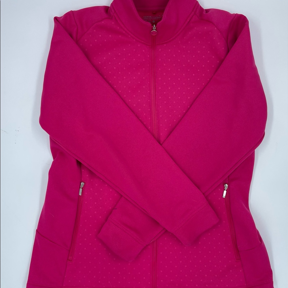 Nike pink zip up with collar and pockets